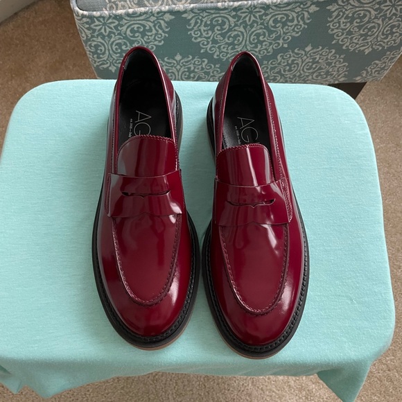 Agl Shoes - AGL Red Patent Leather Loafers Slip-Ons